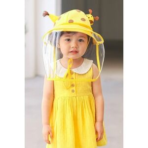 Kids Giraffe Protective Hat Face Shield Yellow Ages 1-5 New With Tags